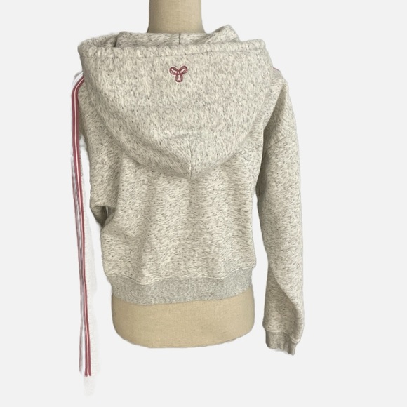 TNA The Iconic Hoodie Cropped Striped Sleeves Gray Size XXS Boxy Oversized - Picture 4 of 13